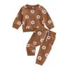 Toddler Kids Girls Clothes Sets Infant Casual Outfits Long Sleeve Floral Print Sweatshirt Tops Drawstring Pants 2PCS SUIT