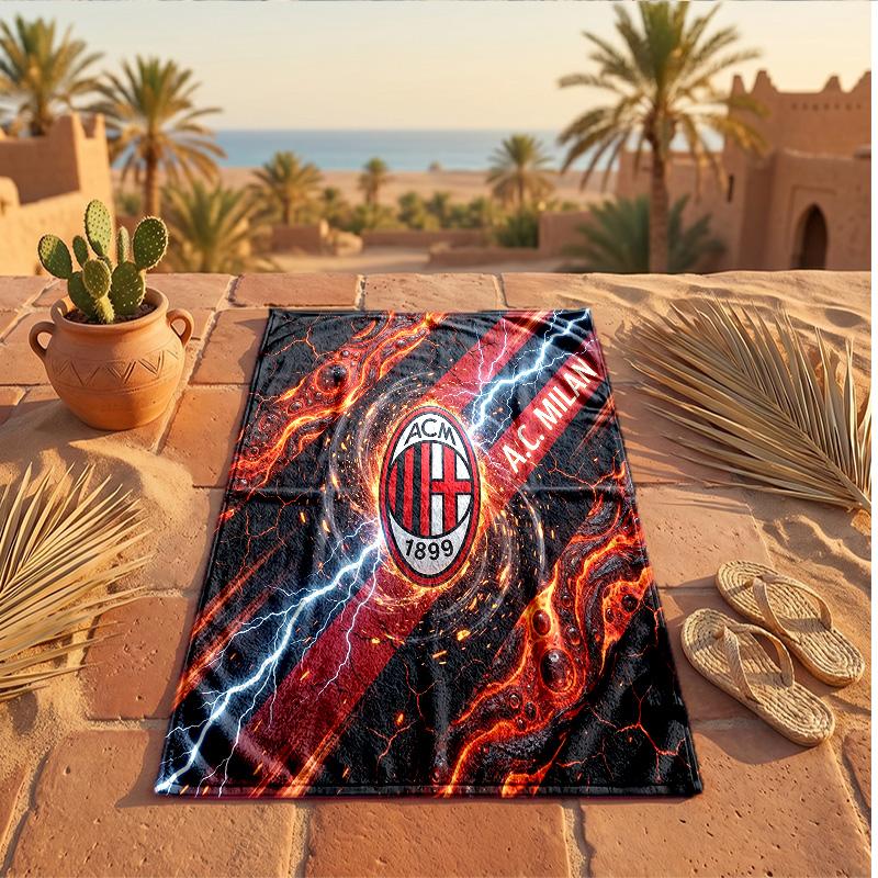 Пляжное полотенце из микрофибры с принтом AC Milan, быстросохнущее, впитывающее, большого размера, для пляжа, плавания, путешествий