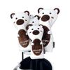 PU Leather Golf Head Cover Wood Cover Driver 440cc 460cc Cover Utility UT Cover Bear Bear Piece Dr Fw Fw Ut (4 Set)