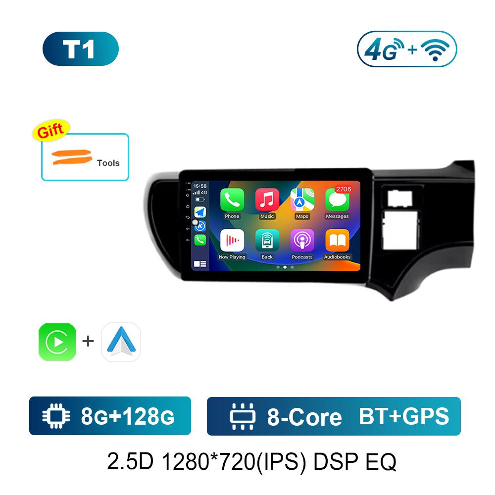 9-дюймовый DSP Стерео Android OS для Toyota Aqua 2011 - 2017 Navi GPS 4G Автомагнитола Мультимедийный плеер BT IPS Экран WiFi Вентилятор охлаждения