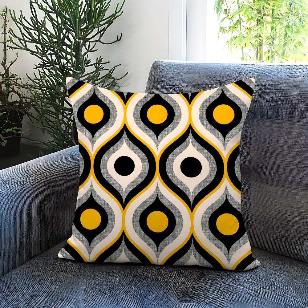 Artistic Background Patterns Cushion Cover Comfortable Reversible Pillow Cover Ideal for Car Sofa Bedroom Beyond