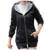 Women's Lined Fleece Cardigan Zipper Hooded Casual Cardigan Autumn and Winter Warm Hooded Jacket