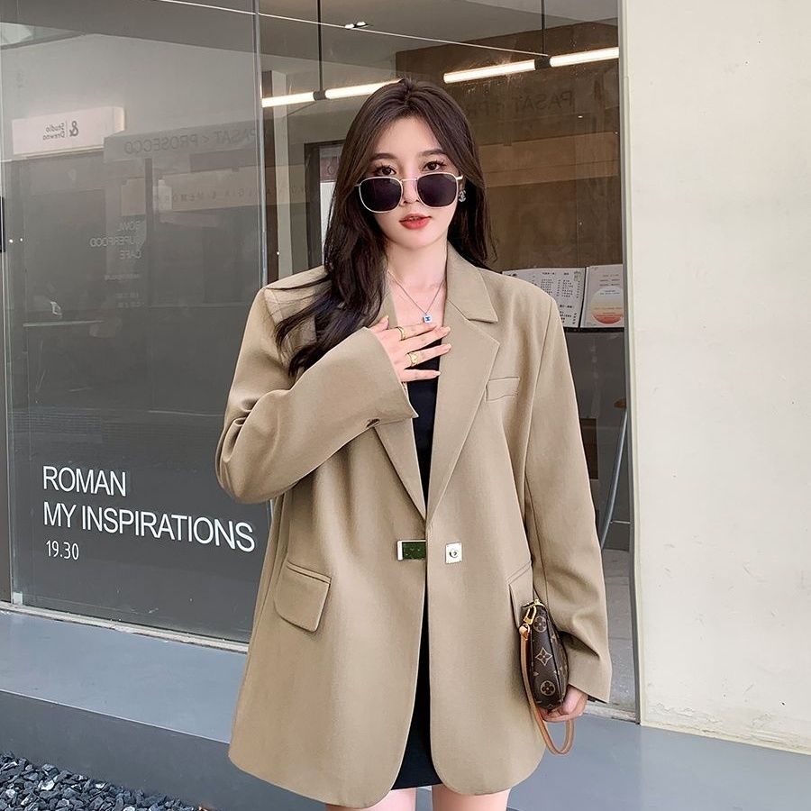 Костюм с разрезом на спине, черный пиджак и куртка для женщин с весенне-осенним дизайнерским темпераментом