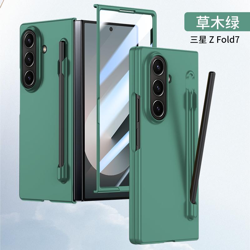Samsung Galaxy Z Fold 7 6 5 4 uchun Ko'p Rangli Ultra Yaxlit Mat Qopqoq Sensorli Qalamli Qalam Uyasi bilan Temperlangan Plyonka Zarbdan Himoyalovchi Qattiq Qopqoq