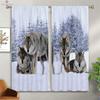 Animal Wolf Print Blackout Curtains, Heat Insulation, Bedroom, Living Room, Kitchen Decorative Curtains, Home Decoration