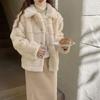 2023 Korean Style Women's Faux Rex Rabbit Fur Plush Winter Coat