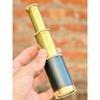 6-Inch Antique Brass Telescope with Black Leather – Handcrafted Vintage Nautical Decor, Functional 5x Zoom, Compact Gift Idea