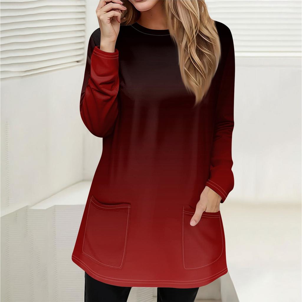 Женская толстовка, пуловер, спортивная одежда, карман, принт, повседневный топ с круглым вырезом и длинными рукавами