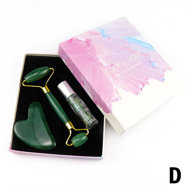 Набор для массажа лица Jade Rollers, набор для ухода за кожей вокруг глаз и GuaSha, помогает уменьшить отеки и морщины