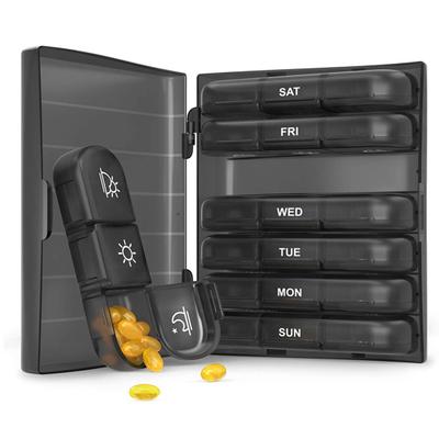 Таблетница 21 сетка 3 раза в день Большие отделения Водонепроницаемый пыленепроницаемый еженедельный органайзер для таблеток Портативный 7-дневный витаминный рыбий жир Хранение таблеток Чехол для