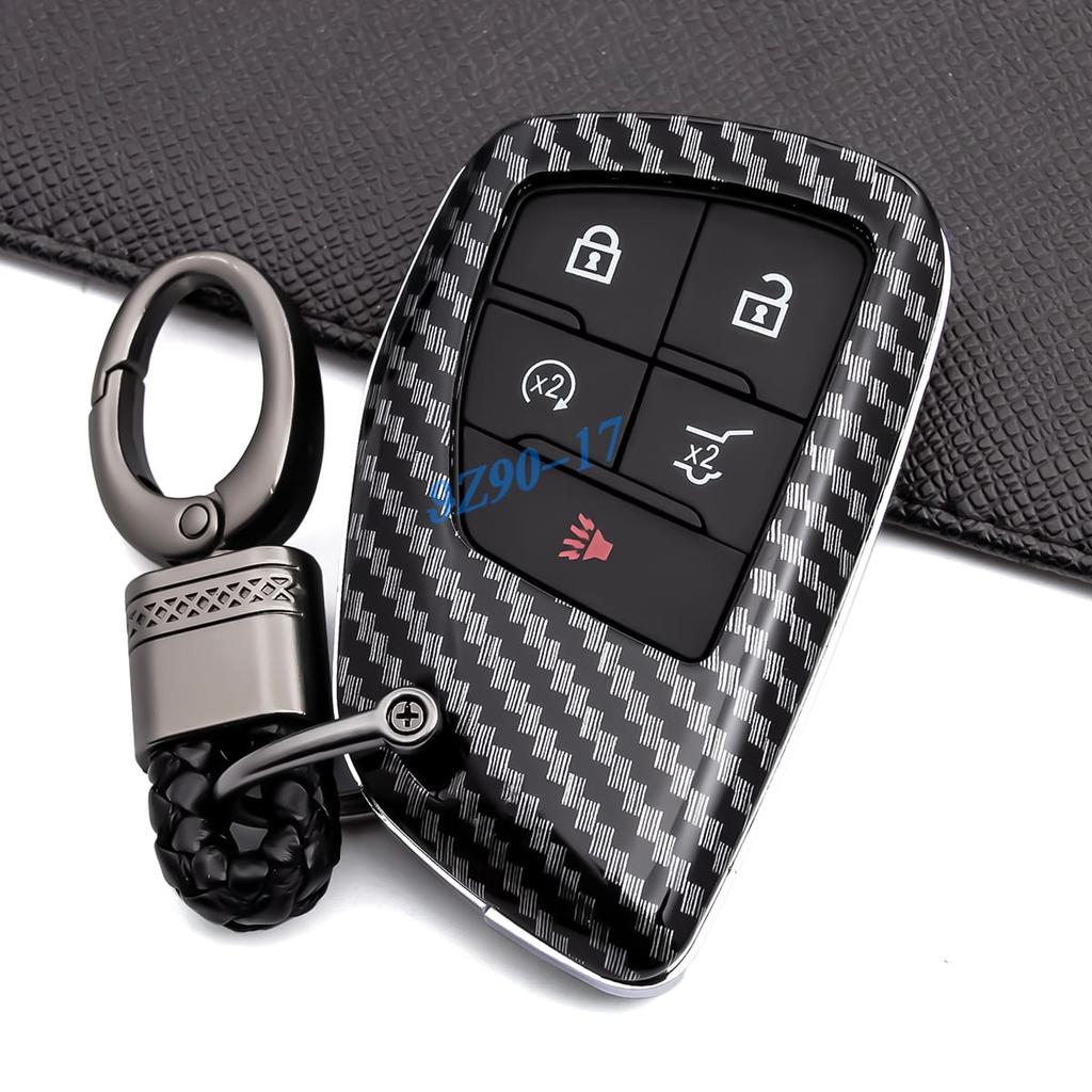 Чехол-брелок для смарт-ключа автомобиля из ABS-углеродного волокна Для Buick Envision Chevy Tahoe Suburban Colorado Traverse Gmc Yukon Canyon