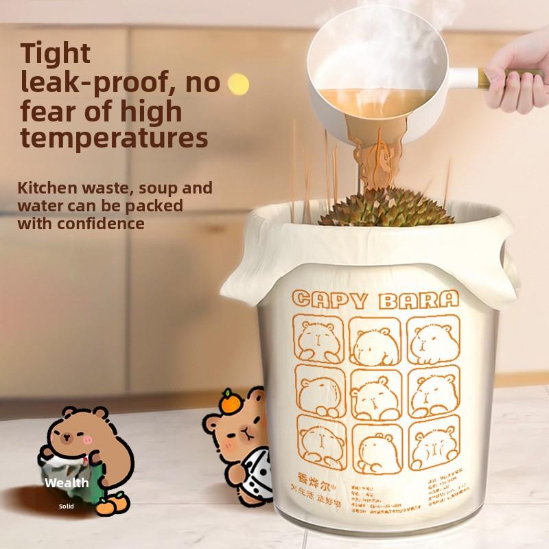 50 Pcs Tear-free Household Portable Thickened Large Dormitory Use Student Food Waste Cleaning Bag