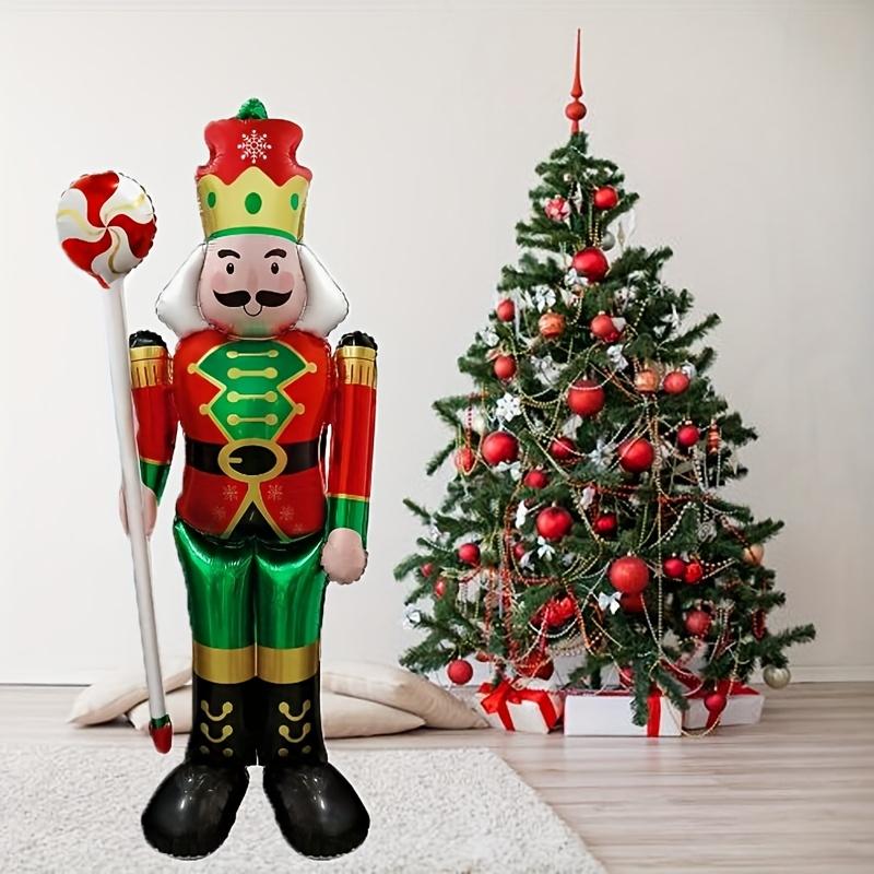 1pcs Large Christmas Standing Balloons Christmas Aluminum Film Balloon Walnut Soldier Balloon for New Year Xmas Party Home Decor