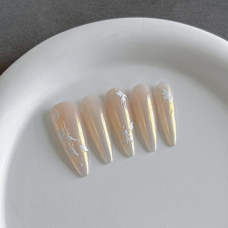 Наклейки для ногтей с рельефными цветами, темные градиентные розовые цветы, светлый роскошный стиль, клейкая основа, украшение для ногтей, маникюрный салон