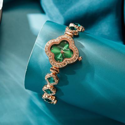 Модные кварцевые часы с браслетом Clover Emerald Ladies Watch Women Watch