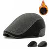 Теплая шапка для мужчин среднего и пожилого возраста, зимняя защита ушей, берет, кепка с козырьком