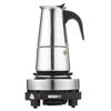 Stainless Steel Coffee Pot Espresso Mocha Pot With Small Electric Stove Portable Household Coffee Utensil Set