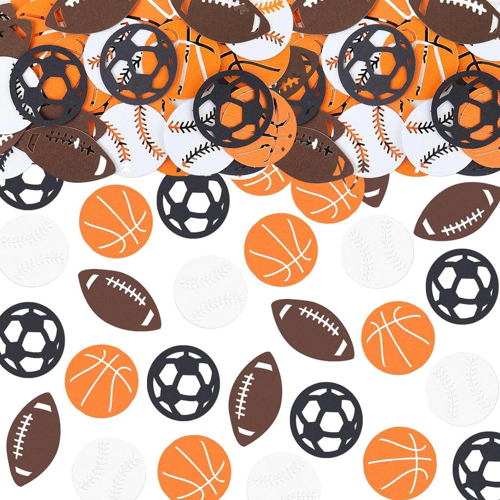 100PCS Sports Theme Confetti Baseball Rugby Soccer Basketball Table Confetti for Boy Girl Happy Birthday Sports Party Ball Game Sports Theme Party