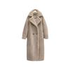 New autumn and winter Iceland imitation cashmere long coat teddy bear imitation fur coat women's black peach powder
