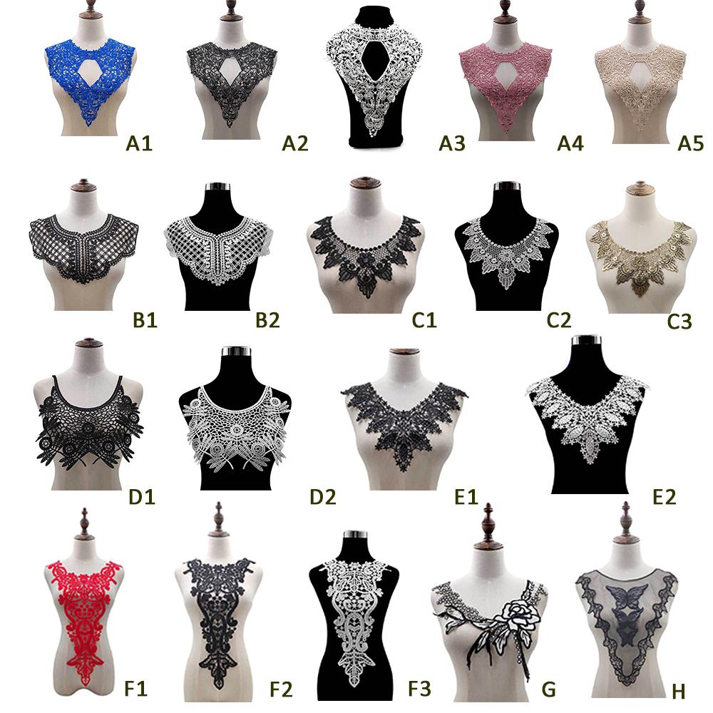 Flower 3D Neckline Scrapbooking Collar Garment Accessories Embroidery Lace Apparel Sewing Fabric