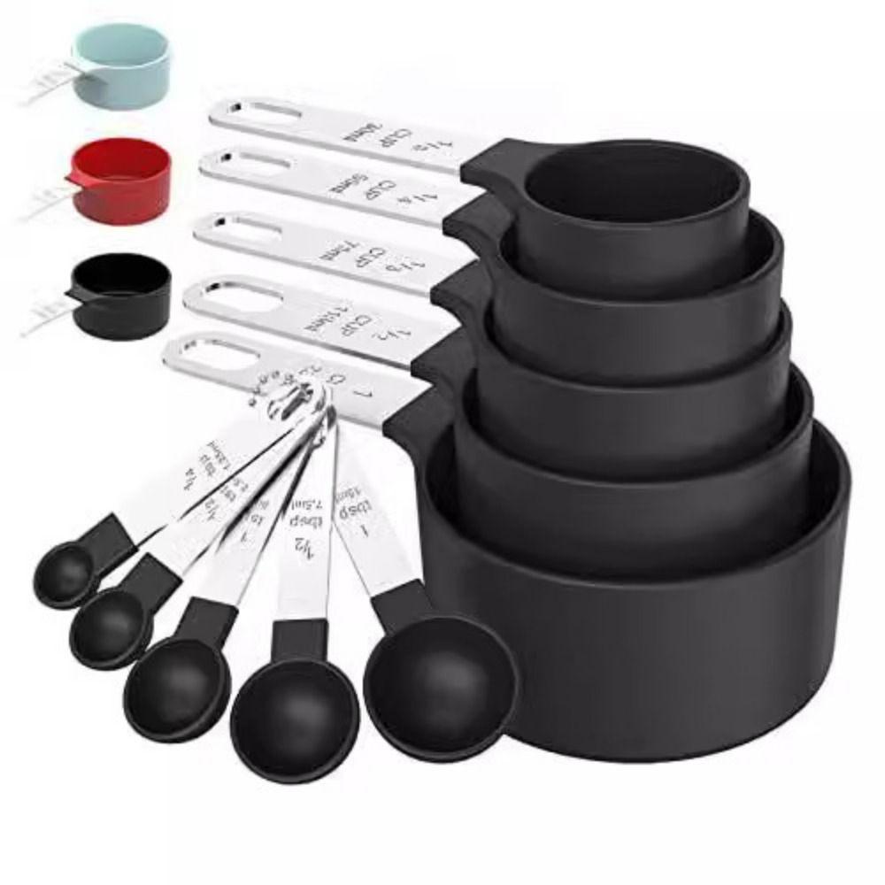 10PCS Plastic Measuring Spoons Set Stackable Measuring Cup and Spoon Set Baking Tool