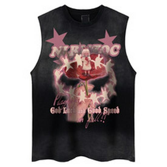 European & American Street Style Rivet Design Unisex Oversized T-Shirt