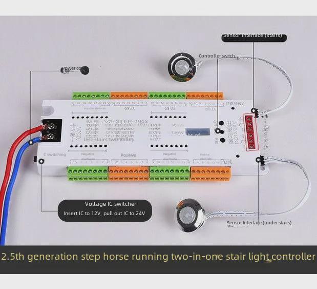 Умный светодиодный светильник для лестницы с датчиком движения и эффектом бегущего света