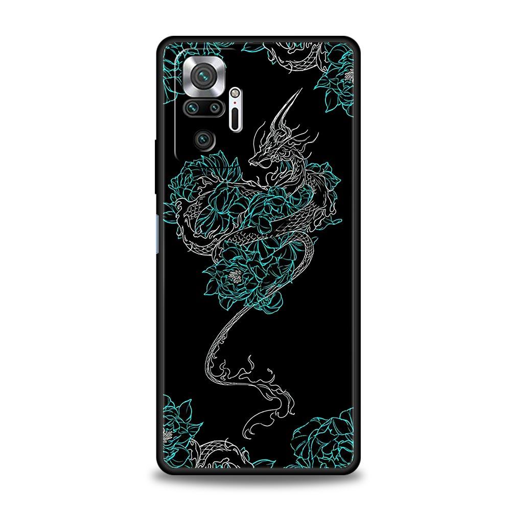 Силиконовый чехол для телефона Xiaomi Redmi Note 12 10 11 9 8 Pro Plus 9S 7 8T 9T 9A 8A 9C K40 Gaming Мягкий чехол-бампер Дракон Мода