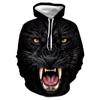 Black and White Wolf Print 3D Men's Hoodies Fashion Animal Pattern Women's Sweatshirts Leisure Essentials Pullover Jackets Coat