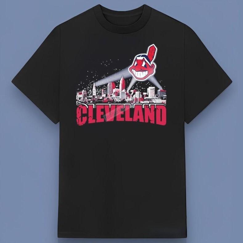 Футболка с логотипом Cleveland Indians 2026 Подарок для фанатов Все размеры S-4XL