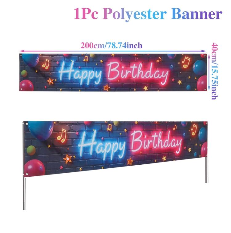 Glow Happy Birthday Backdrop Banner Bbirthday Party Decoration Kids Glow Party Supplies Happy Birthday Background