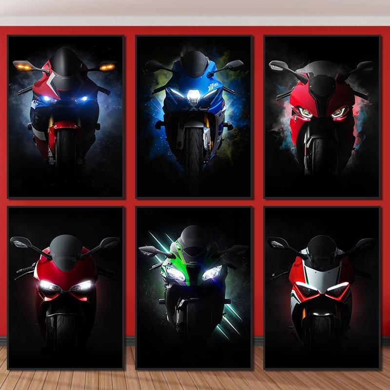 Moto Faces Posters and Prints S1000RR 3rd Gen Ninja ZX10R KRT CBR1000RR R SP Wall Art HD Picture Canvas Painting Room Home Decor
