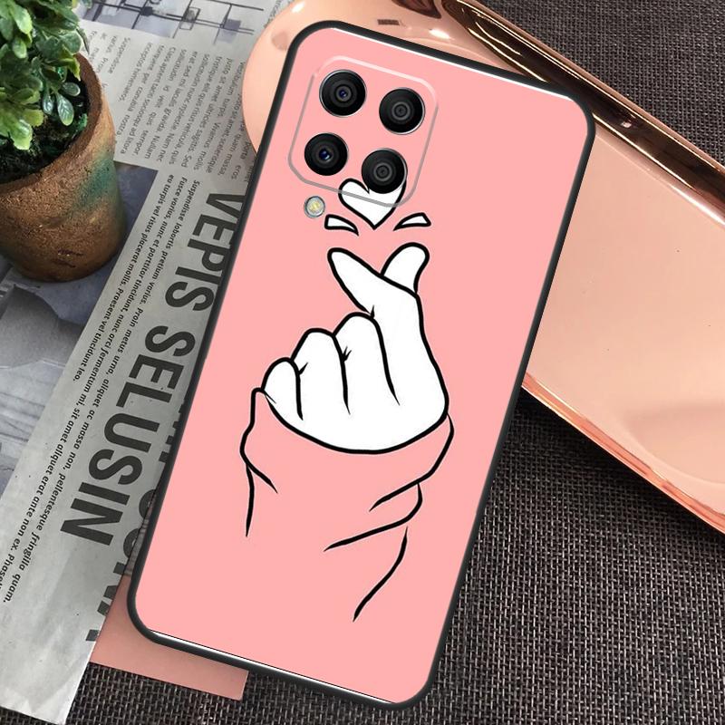 Корейский чехол с жестом 'сердце пальцами' для Samsung Galaxy M32 M31 M12 M52 M13 M33 M53 M11 M51 M15 M55 M14 M34 M54 M20 M30s
