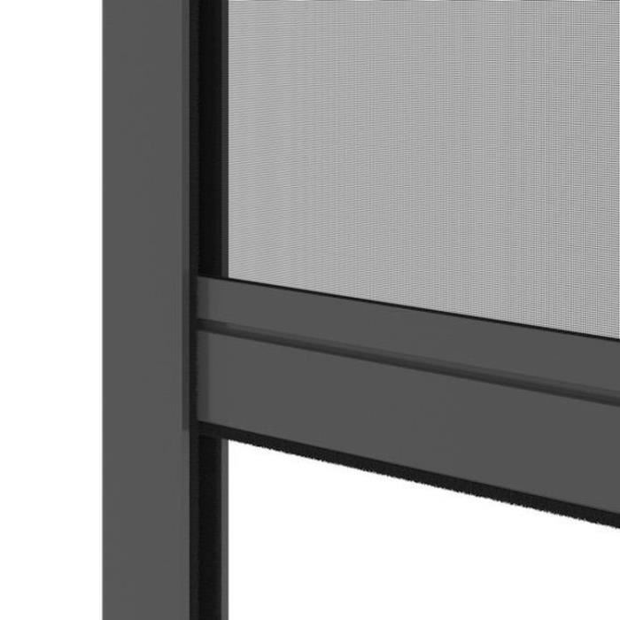 Moustiquaire de fenêtre L125 x H145 cm en aluminium gris anthracite - Recoupable en largeur et hauteur