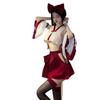 Sexy Shrine Maiden Long for One Size Fits Includes Stockings [Baioretto] Cosplay, White, See-Through Kimono, Sleeves, Red, Seductive, Extreme, Red,