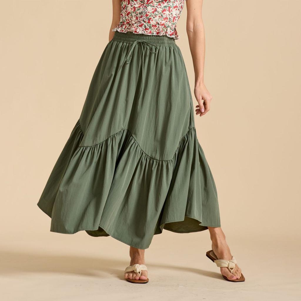 Женская модная однотонная кружевная юбка с высокой талией, эластичная, большая юбка-халат в стиле ретро