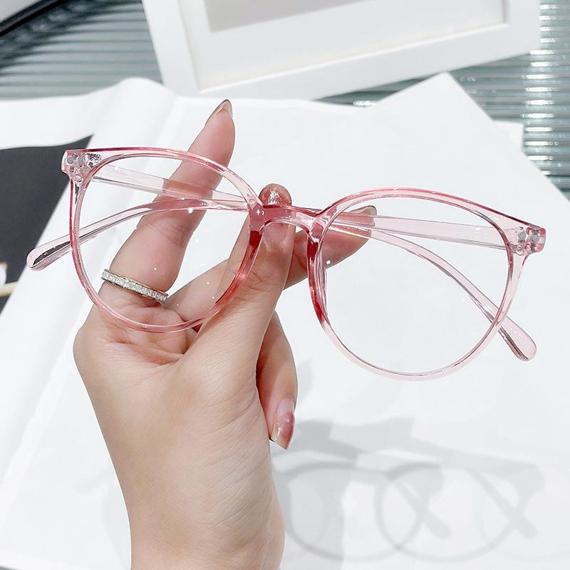 Ретро Очки Ретро Очки с Плоскими Линзами Очки с Защитой от Синего Света Модная Оправа Кошачий Глаз Для Работы Шоппинга Велоспорта