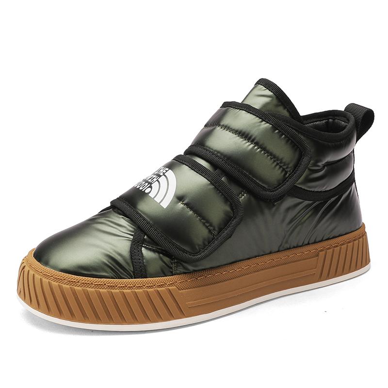 Модные зимние высокие хлопковые ботильоны для мужчин, нескользящие повседневные плюшевые теплые зимние ботинки с широким носком, износостойкая обувь для мужчин