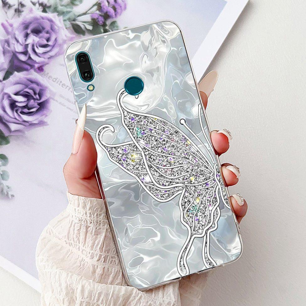 Clear For Huawei Y9 2019 Case Cover Cute Fashion Flowers Funny Cool Painted Soft Phone Case For Huawei JKM-LX1 JKM-LX2 JKM-LX3