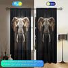 2 шт. занавески с принтом слона для домашнего декора - карниз для окон с карнизом для спальни, офиса, кухни, гостиной и кабинета
