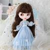 Платье DBS для куклы Blyth ICY Licca Наряд Синее платье Костюм с цветами Свадебное платье Кружево Одежда для аниме-куклы