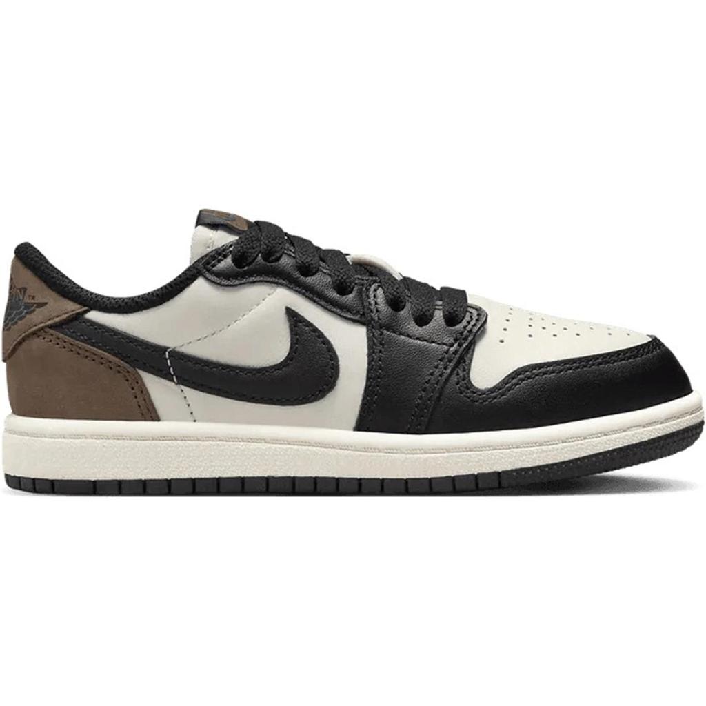 Кроссовки Air Jordan 1 Retro Low OG PS Mocha Kids белые черные темно-мокко FQ5436-102