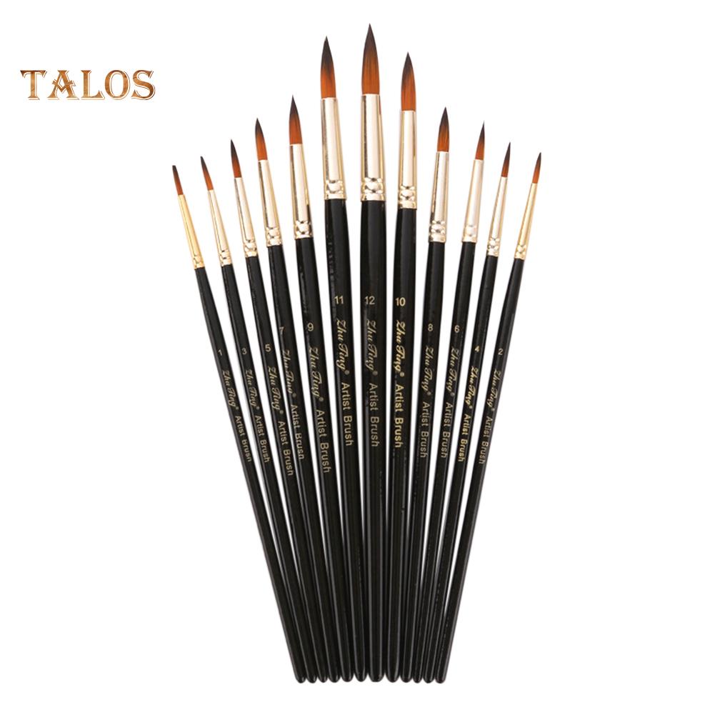 FLH 12 шт./компл. профессиональный художник кисть для рисования акриловой акварелью маслом инструмент