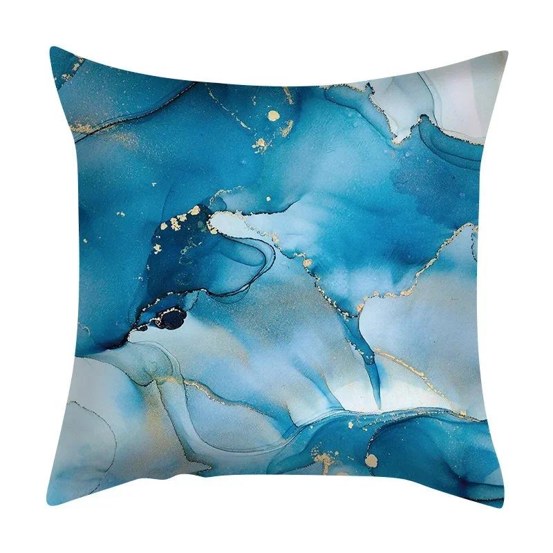 Чехол для подушки с мраморной текстурой, фиолетовая цветная полосатая наволочка с принтом в виде скалы, декор для гостиной и дома