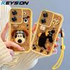 KEYSION Противоударный чехол для Realme Note 60 с ремешком Мягкий силиконовый милый 3D мультяшный чехол для телефона куклы для OPPO Realme Note 60