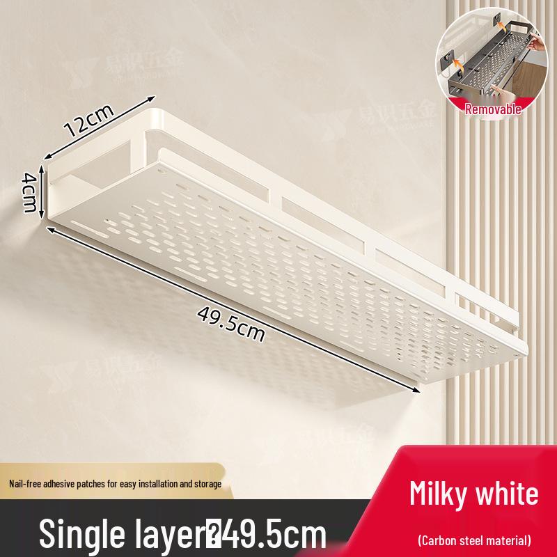 Роскошная настенная полка для ванной комнаты со штангами для хранения без сверления