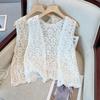 Vest Women Knitting Lace O-Neck Hollow Summer Style Basic Short Tops Tees Loose Clothing