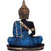 Статуя Будды для медитации для домашнего декора Идол/Предмет интерьера Декоративный предмет - 17 см  (Полирезин, синий)