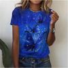 Летний топ с круглым вырезом и 3D-принтом с узором бабочек, модные повседневные женские футболки с коротким рукавом