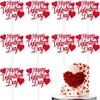 30/10Pcs Happy Valentines Day Cupcake Toppers Festival Cake Flag Valentine's Day Party Cake Decorations for Weddings Engagements